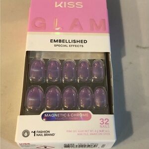 KISS Glam Embellished Nails - Pink Lavender Chrome